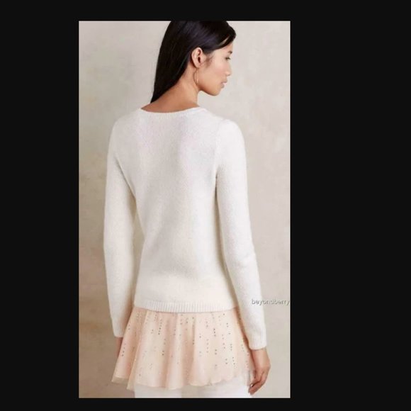 Rhinestone ALPACA+WOOL Ballerina Chiffon Sweater/Sweaterdress with Measurement M - Picture 2 of 13